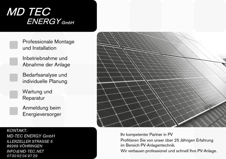 Wir bauen Ihre PV-Anlage in Vöhringen