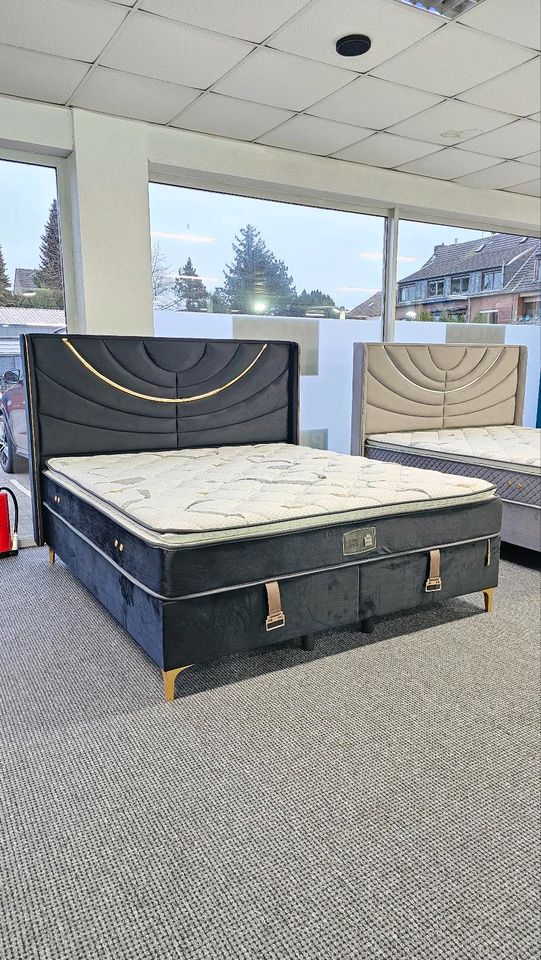 Boxspringbett 180x200 Samt Stoff Stauraum Matratze in H4 Neu! in Oberhausen