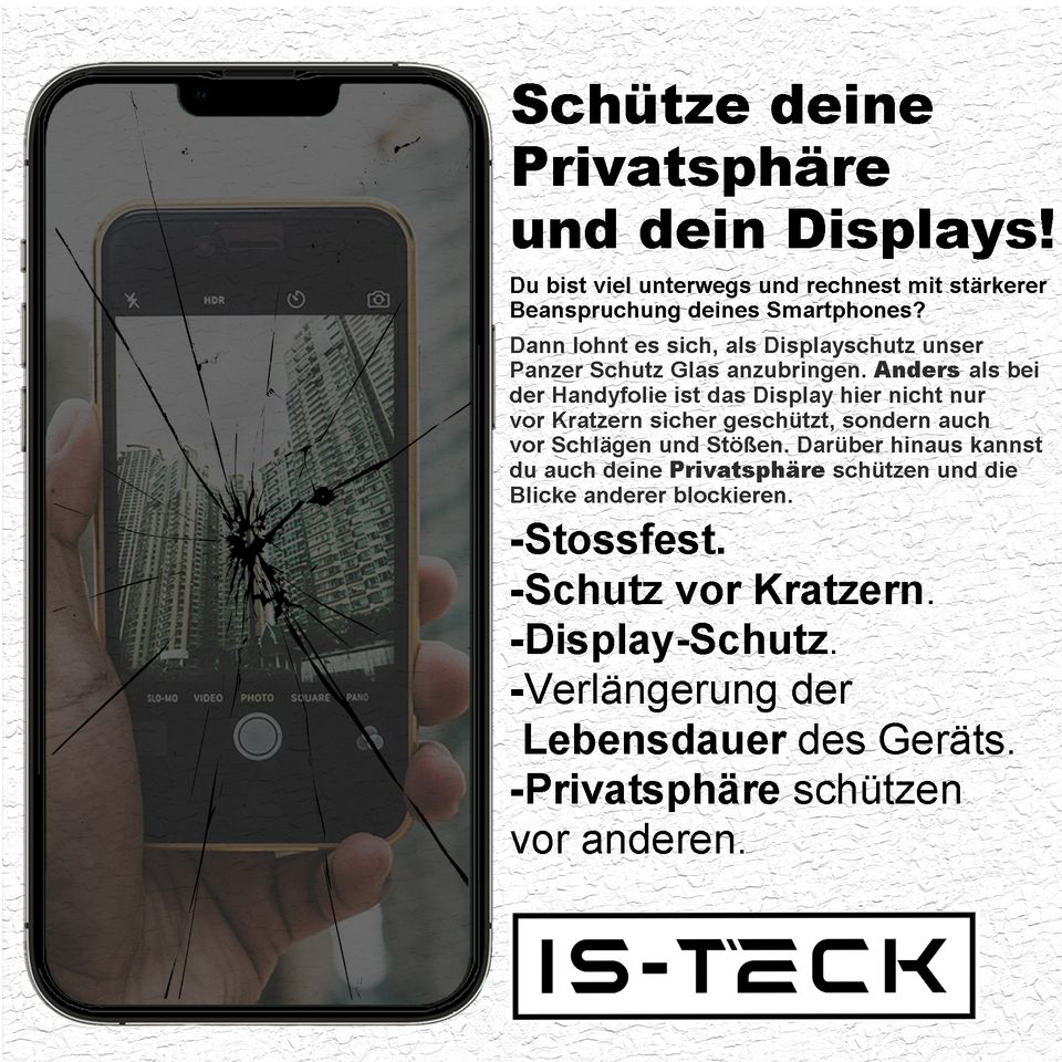 2x Panzer Schutz Glas Antispy iPhone xs 11 12 13 14 15 Pro Max in Stuttgart