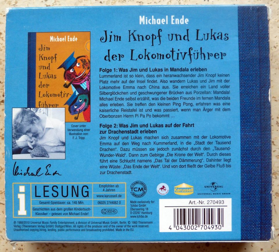 Hörbuch 2 CD Jim Knopf und Lukas der Lokomotivführer Michael Ende in Adendorf