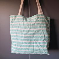 Tasche Strandtasche Shopper mint beige Canvas Handmade Rheinland-Pfalz - Offenbach Vorschau