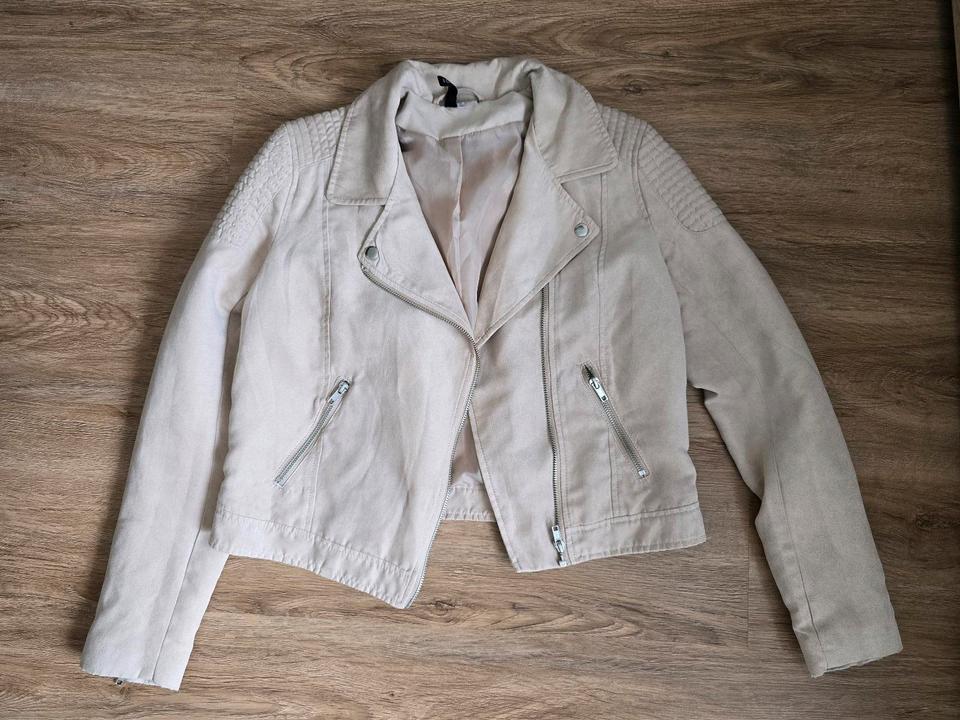 Blazer Bikerjacke leichte Jacke beige Divided H&M Gr. 40 beige in Detmold