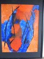 abstrakt Bild Malerei Acryl Gemälde rot schwarz blau Nordrhein-Westfalen - Kaarst Vorschau