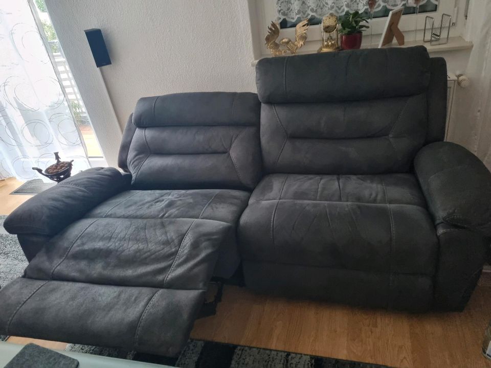 Couch 3er , 2er , Relax 3 Teilig Sofa mit Elektronik und USB grau in Koblenz