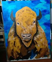 Acryl Leinwand Bison Baden-Württemberg - Stetten am kalten Markt Vorschau