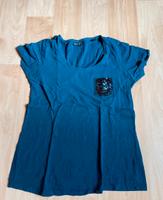 Blaues Tchibo T-Shirt mit Pailletten Größe 36/38 Hessen - Biedenkopf Vorschau