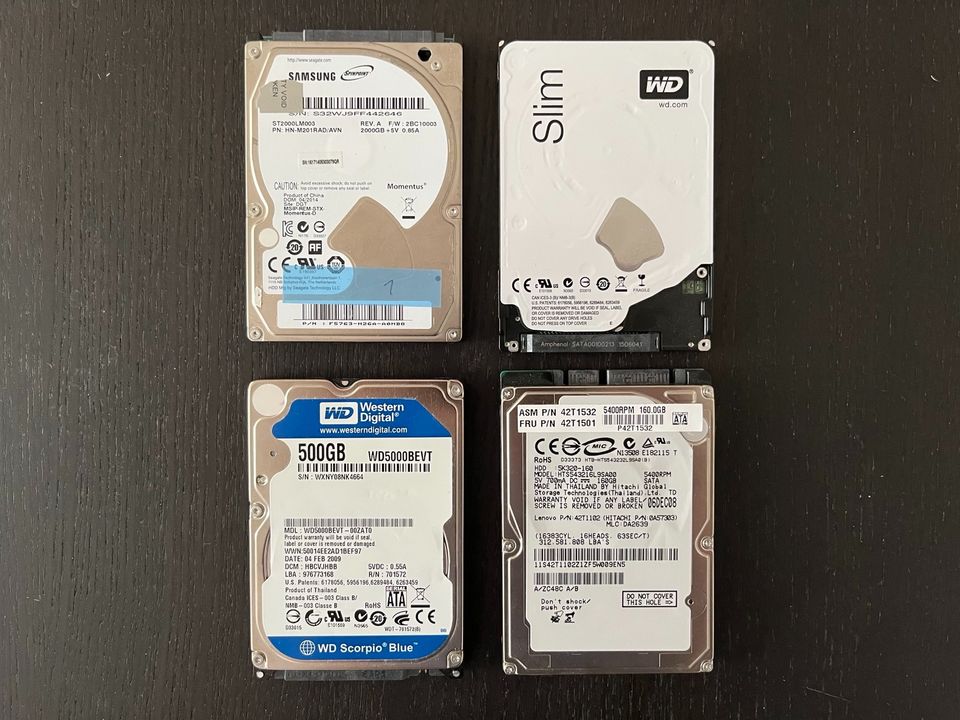 2.5 Zoll Festplatten 500 GB, 160 GB in München