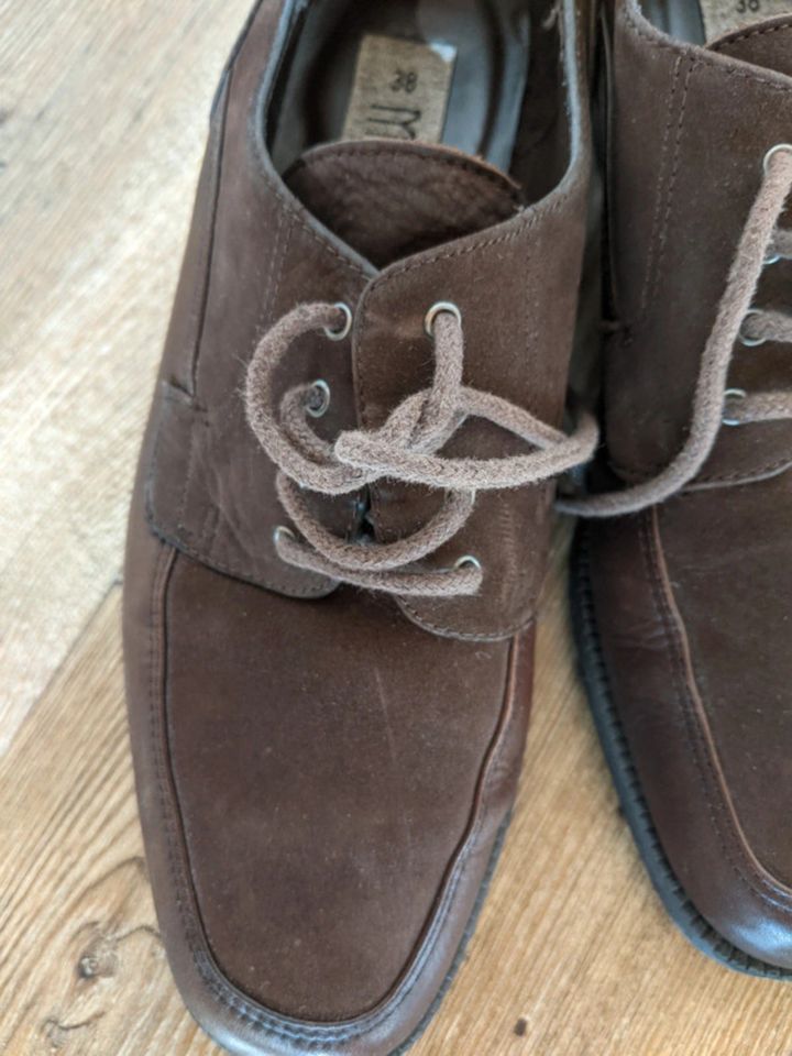 Leder-Schuhe braun - Gr. 38 - Marke: Moda - Materialmix in Pfarrkirchen