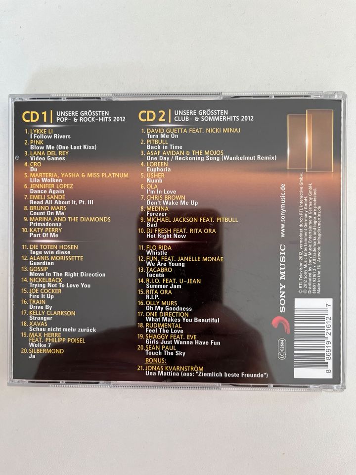 Doppel-CD „RTL-Hits 2012“, Pink, Usher, Cro etc. in Fockbek