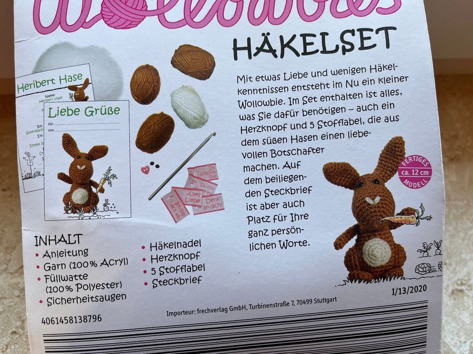 Wollowbies Hase Heribert NEU originalverpackt ungeöffnet in Netphen