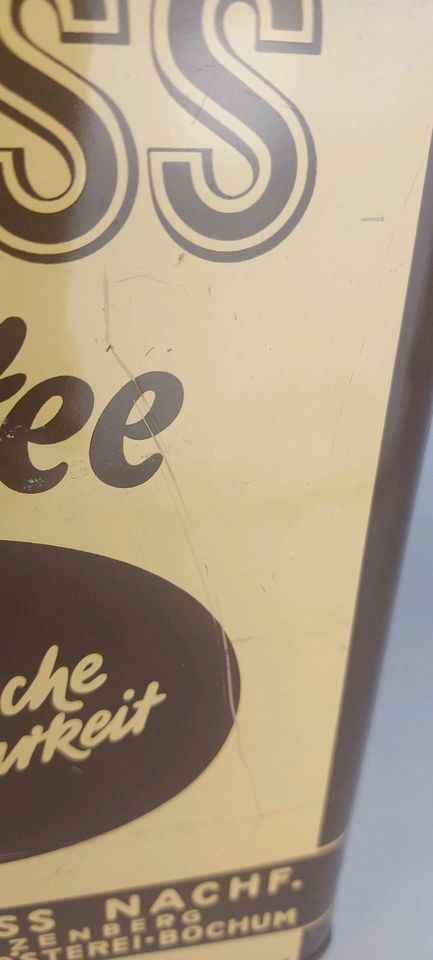 TRASS Kaffee Rösterrei Bochum Blechdose Reklame Werbung 50er in Herne