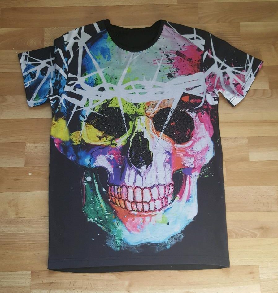 Gr.XL Herren Shirt Totenkopf Schädel Skull Gothic Halloween in Aue