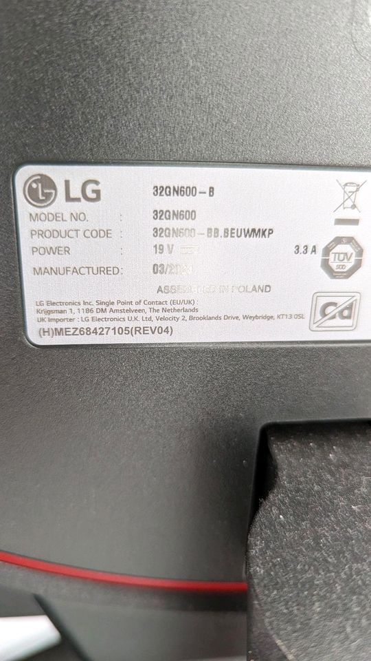 Gaming Monitor LG 32 Zoll Ultragear WQHD 1 ms in Leipzig