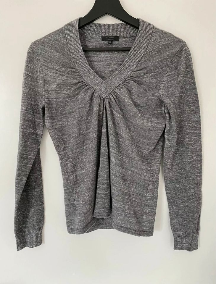 Vogue by P&C Pullover Gr. 40 grau Silber Merino Kaschmir Damen in Wiesbaden