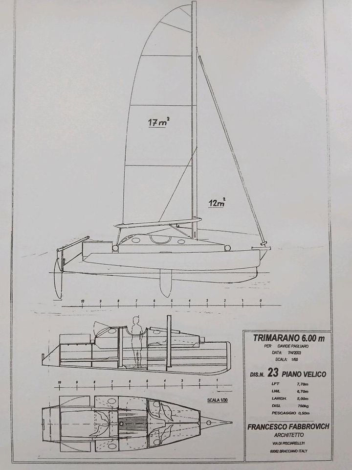 Trimaran Segelboot in Wolfsburg