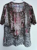 Shirt grau / pink mit dezentem Strass Gr. 42 leicht sommerlich Sachsen - Radebeul Vorschau