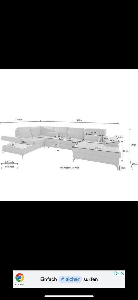 Wohnlandschaft, Wohnzimmer, Couch,  Sofa Sitzgarnitur in Bremen