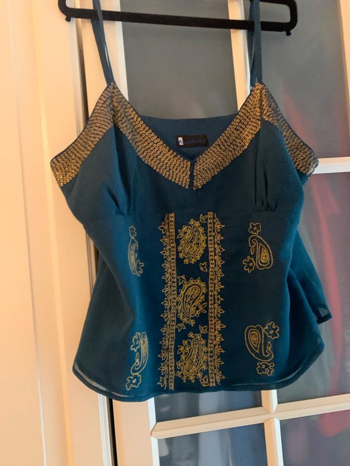 Kleid Petrol, 3 Teiler, goldene Ornamente , Hochzeit , Abendkleid in Göppingen