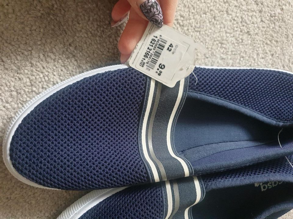 Ballerinas Schuhe Sommerschuh blau weiß Neu Deichmann in Döllstädt