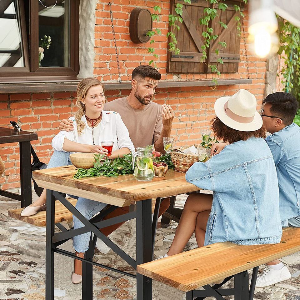 Bierzeltgarnitur klappbar Campingtisch Set 2 Sitzbänke 4 Personen in Weilburg