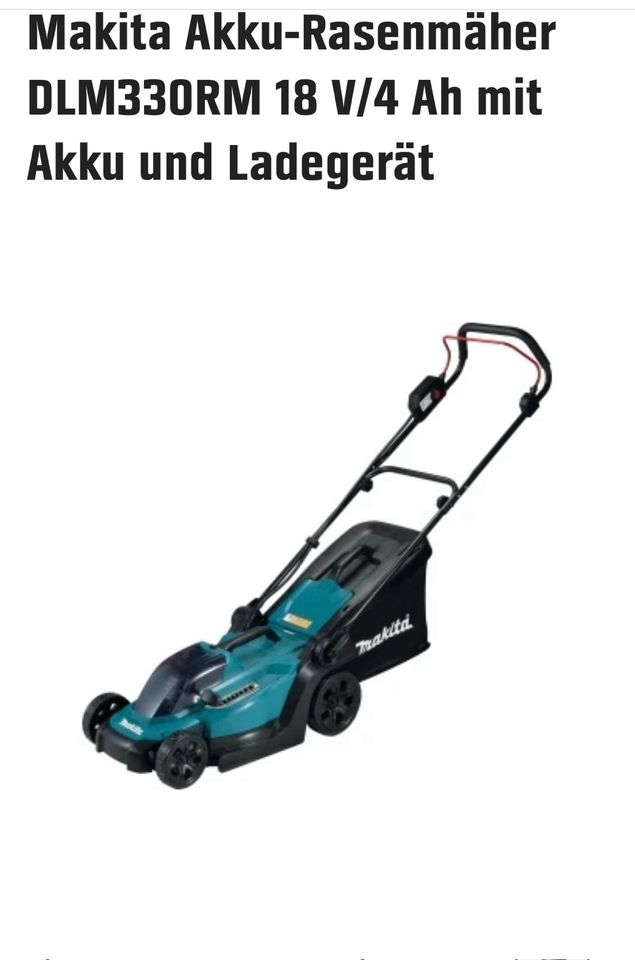 Makita Akku-Rasenmäher DLM330RM 18 V/4 Ah mit Akku und Ladegerät in Düren