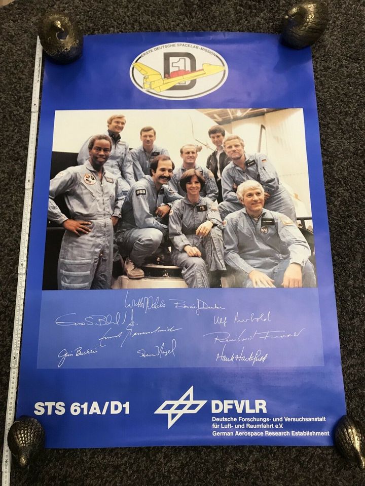 Poster und panini-Bilder. 1. deutsch Spacelab Mission in Bayreuth