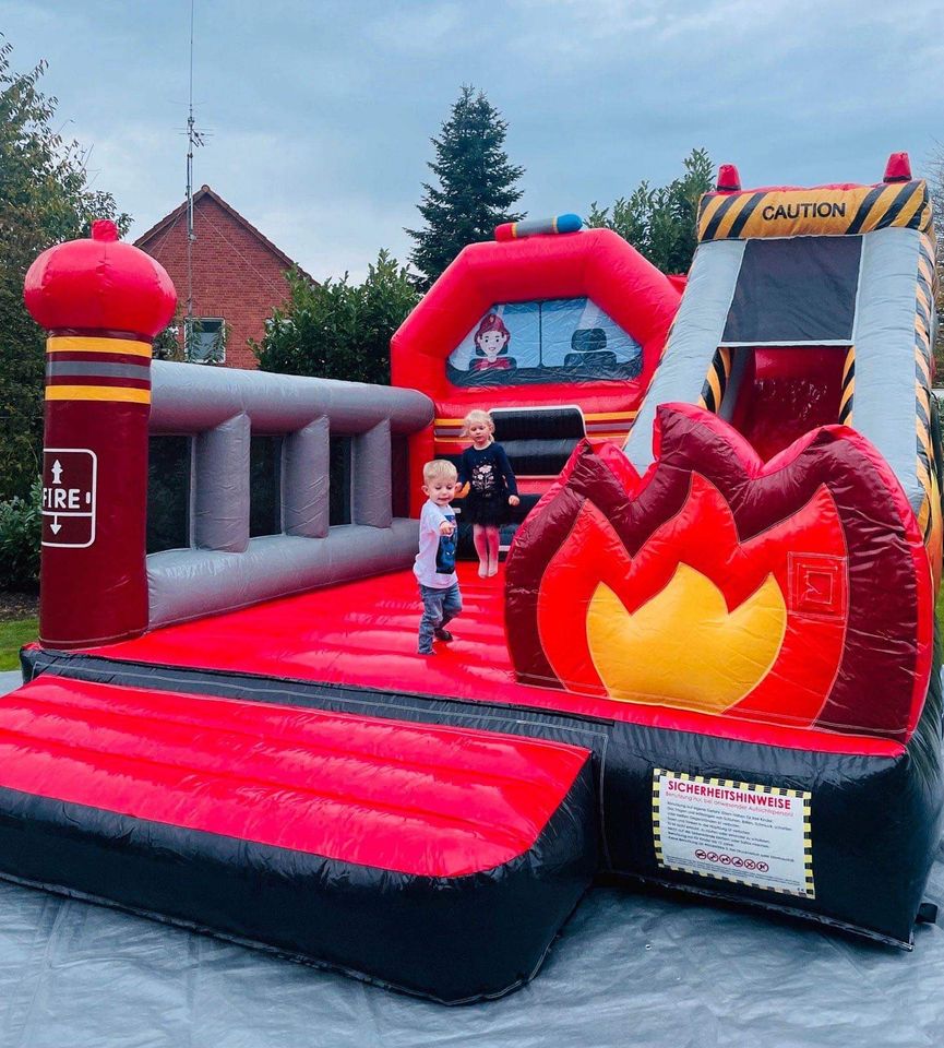 Hüpfburg zu Vermieten Feuerwehr mit Rutsche Gartenparty in Barßel