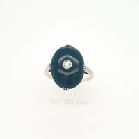 Schlichter Art Deco Ring Gelbgold Weißgold 585 Onyx Brillant Schleswig-Holstein - Flensburg Vorschau