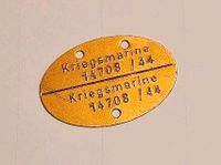 Erkennungsmarke  "Kriegsmarine 14708/44" Sachsen-Anhalt - Zahna-Elster Vorschau