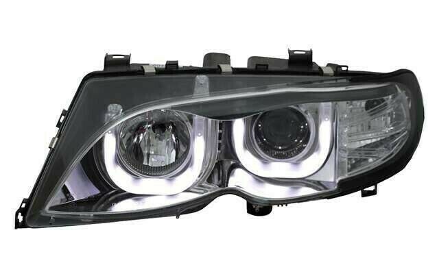 3D Angel Eyes Scheinwerfer chrom für BMW E46 3er Limo Touring in Calden