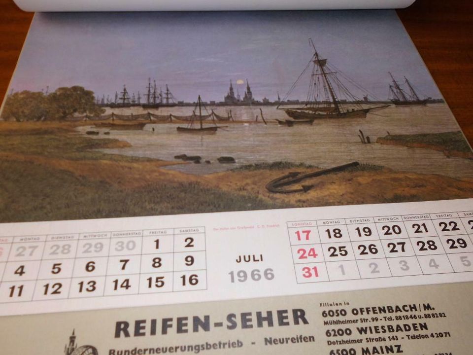 Alter DUNLOP Wandkalender von 1966 in Rabenau