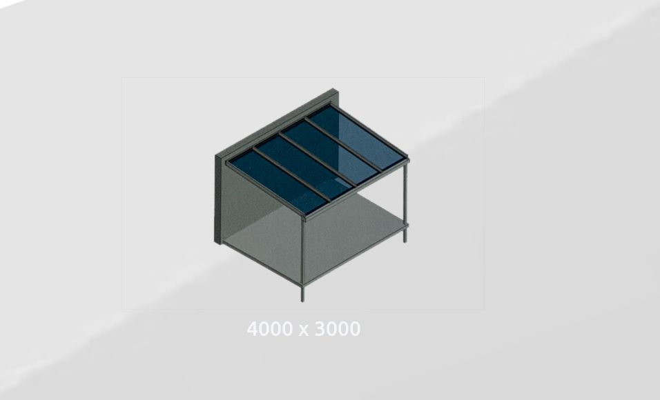 Aluminium Terrassenüberdachung 4m x 3m mit VSG Glaseindeckung in Nordhorn