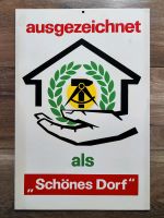 Blech Werbe Schild ausgezeichnet als schönes Dorf 59 x 39 DDR Käbschütztal - Niederjahna Vorschau