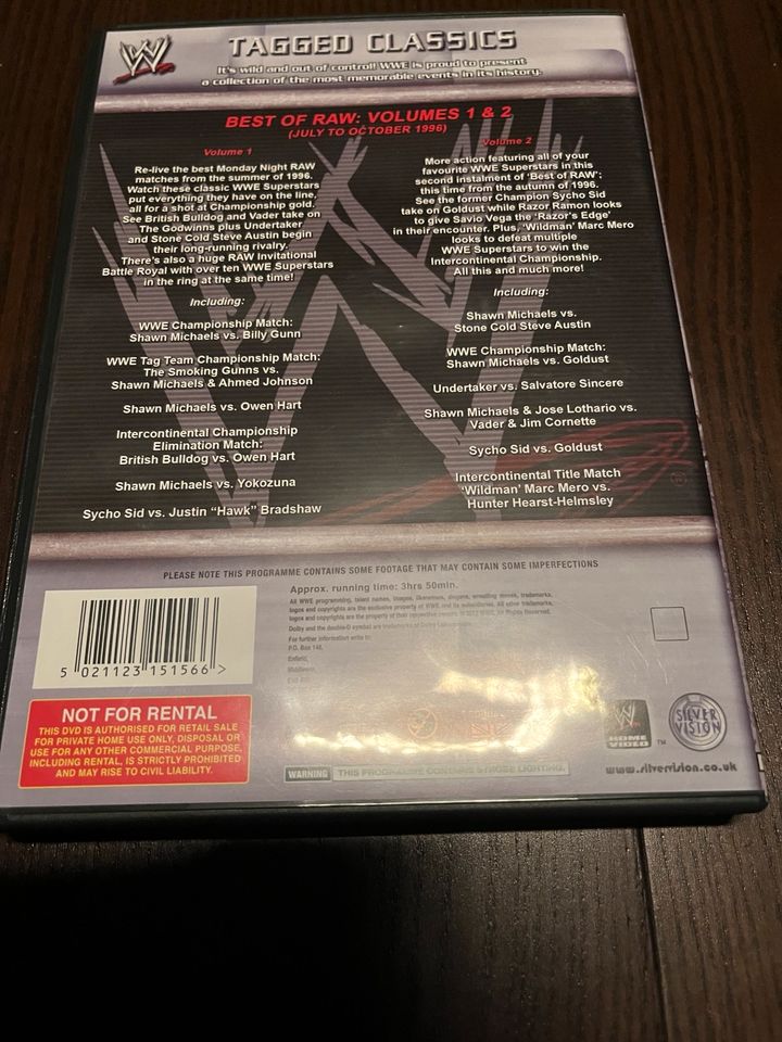 WWE WWF Tagged Classics Best Of RAW Vol. 1&2 1996 DVD in Lübeck