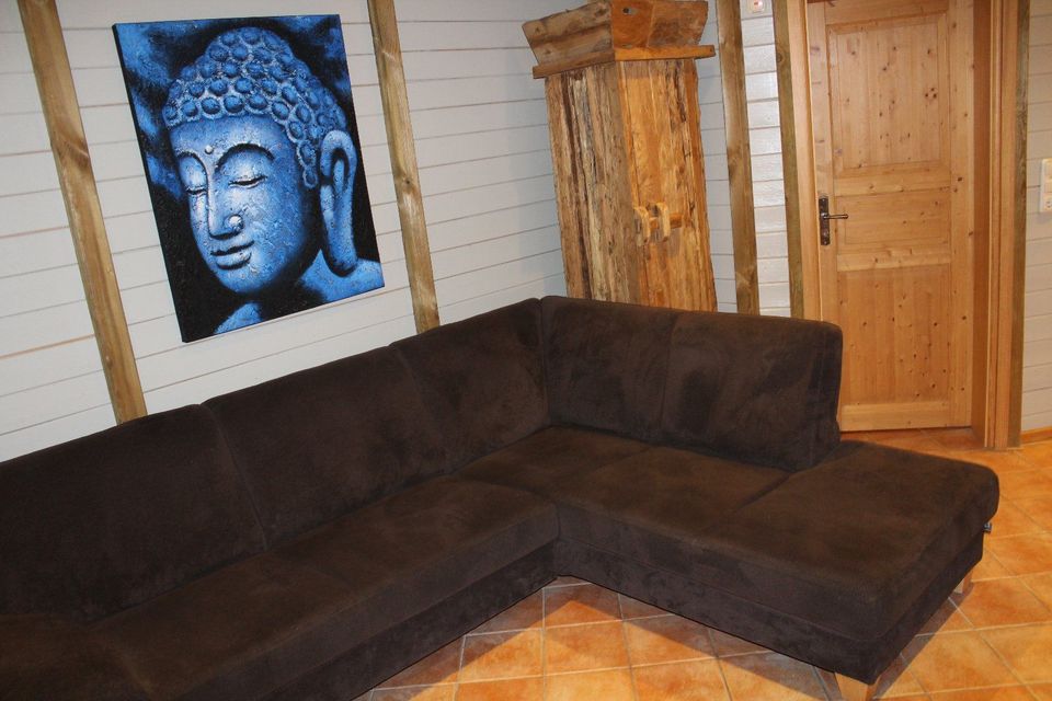 Designer L-Sofa Sofa Couch Ecksofa braun 195x255cm Top Zustand! in Soltau