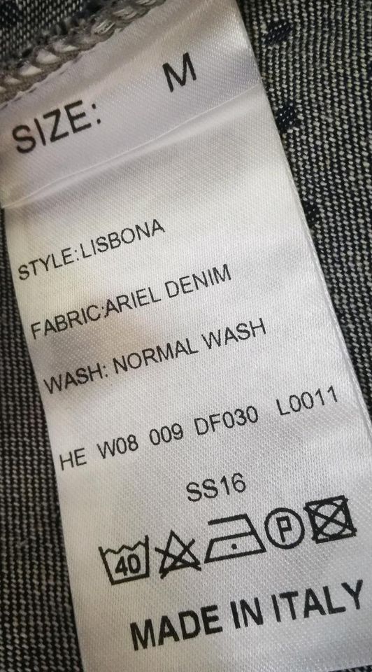 Dirndl kleid jeans denim leinen blau Gr. M Punkte haikure in Dresden