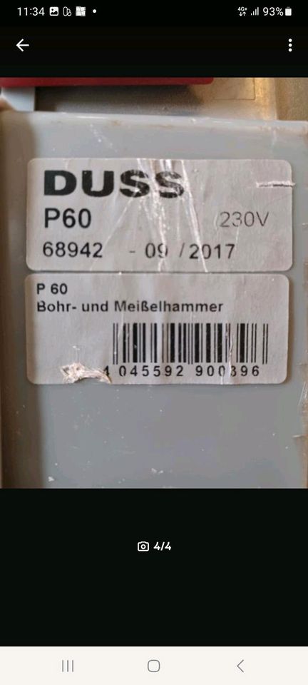 DUSS Kombihammer P 60 , Bohrhammer in Hausen i. Niederbayern