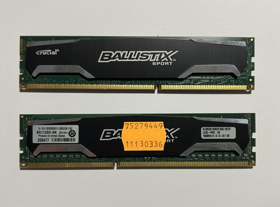 Crucial BallistiX Sport 16 GB (2x 8GB) RAM in Hamburg