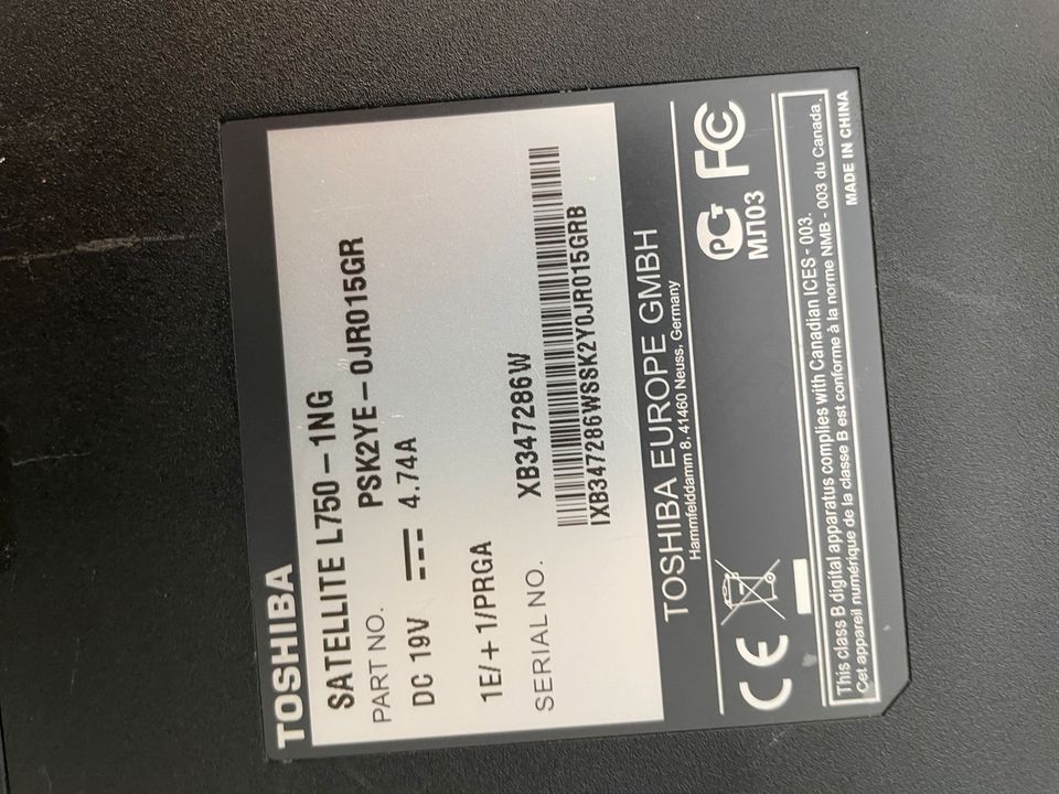 Toshiba Satellite L750-1NG/i7-2670QM/8GBRAM in Augsburg