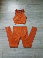 Gymshark Flawless Knit Seamless Set Leggins Sportbh Bra orange Dresden - Pieschen Vorschau