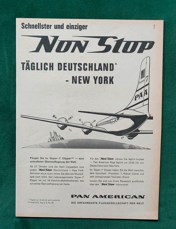 Pan American Super 7 New York Werbung 1957 in Danndorf