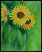 Sonnenblumen - Acrylmalerei auf Leinwand Nordrhein-Westfalen - Erftstadt Vorschau