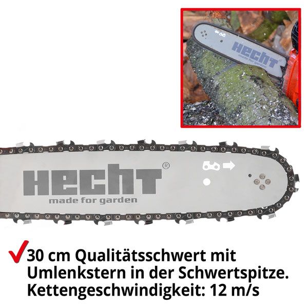 Kettensäge Benzin Motorsäge 24 cm 1,22 PS Schnitt Seilzug Hand Ketten Säge Sägen in Greven