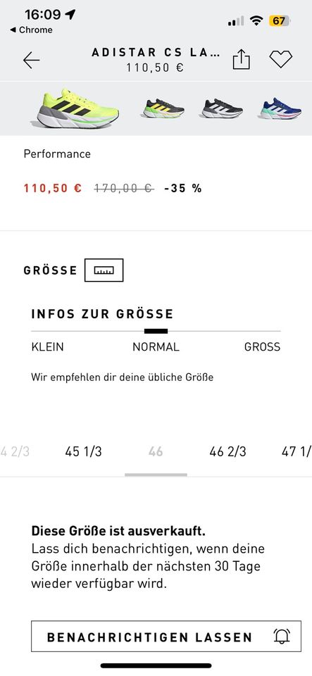 Adidas Adistar CS M in EUR 46 in München