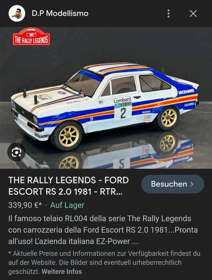 THE RALLY LEGENDS - FORD ESCORT RS 2.0 1981 - RTR RALLY 1:10 in Roßhaupten