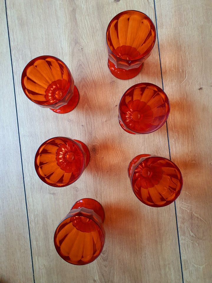 Trinkgläser 6x, orange, Ø 8,3cm Ø, Höhe 12,6cm in Hamburg