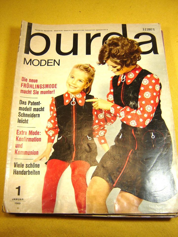 Zeitschrift Burda Moden 1969 Nr 1 Januar m Schnittmusterbogen in Seefeld