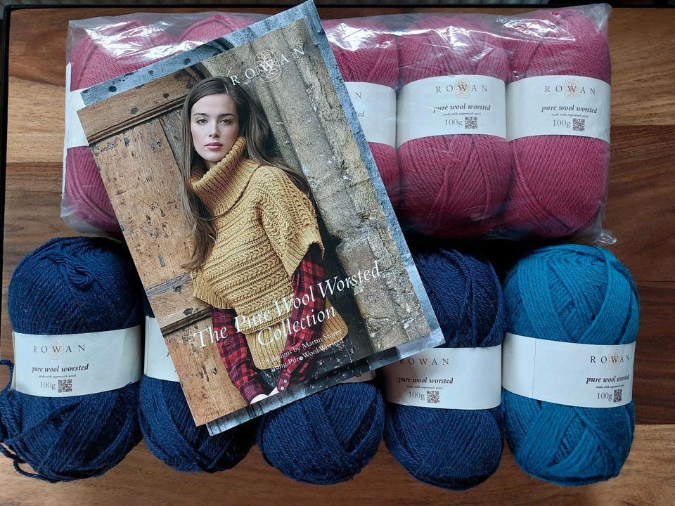 Sale! Rowan, pure wool worsted, 100% Wolle, 3 Farben + Heft in Wessobrunn