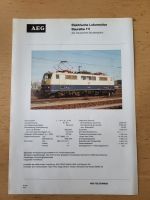 Typenblatt AEG Deutsche Bundesbahn Elektrolok Baureihe 111 Berlin - Charlottenburg Vorschau