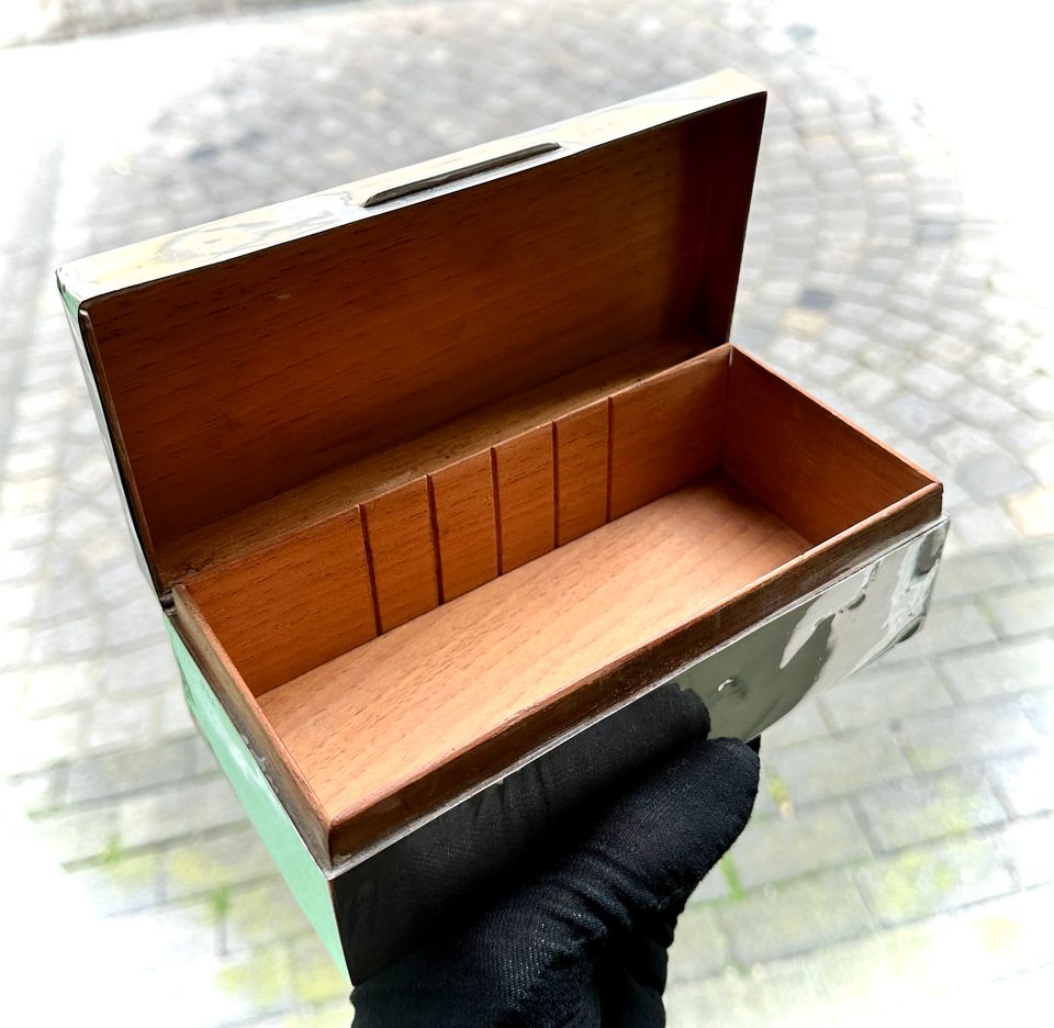 ⚜️ Antike Silberdose - Schatulle - Sterling Silber - Humidor in Moers